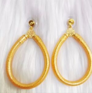 Buddha Bangles Womens Earrings. Gold Color